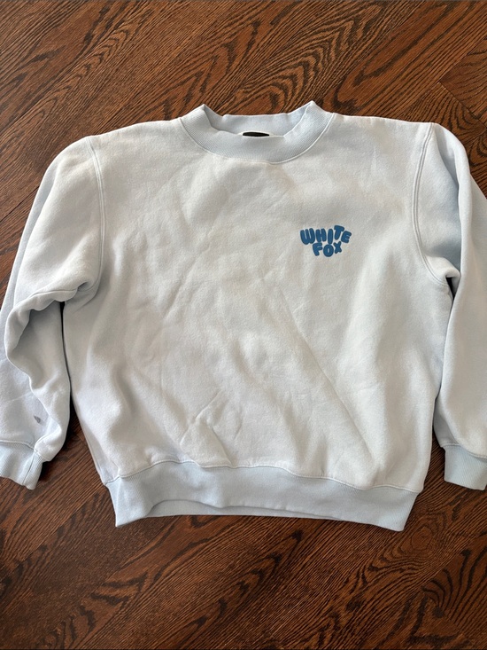 White Fox Boutique Tops - White Fox Light Blue Crewneck Sweatshirt - Casual Pullover